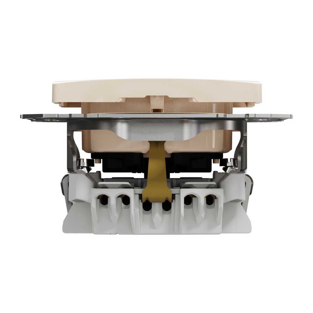 Розетка Schneider Sedna Design бежевая 1-я с заземлением со шторками ( SDD112022 )